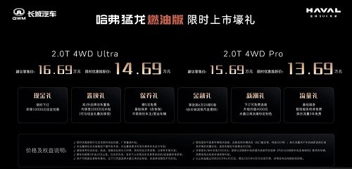 哈弗猛龙燃油版上市限时售13.69万起